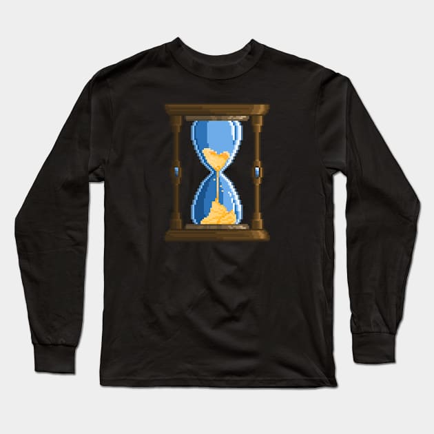 Pixel Art Hourglass Long Sleeve T-Shirt by PixelCarvel